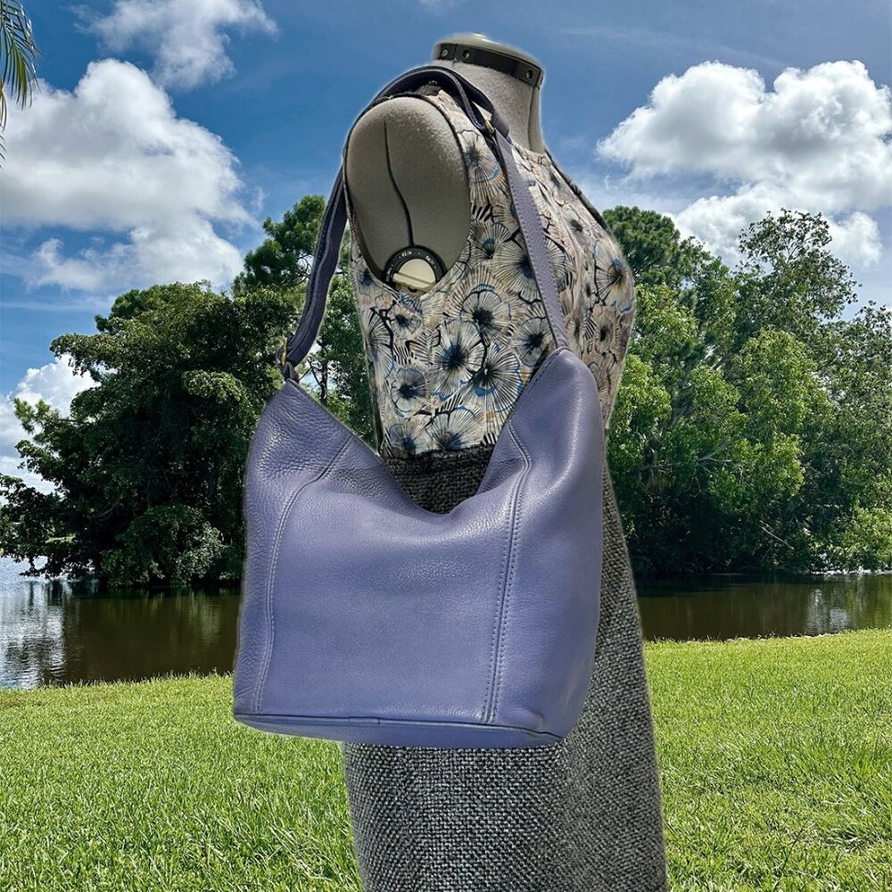 COACH Vintage 97 Sonoma Bucket Bag Periwinkle XL Slouchy Full Grain Leather 4927